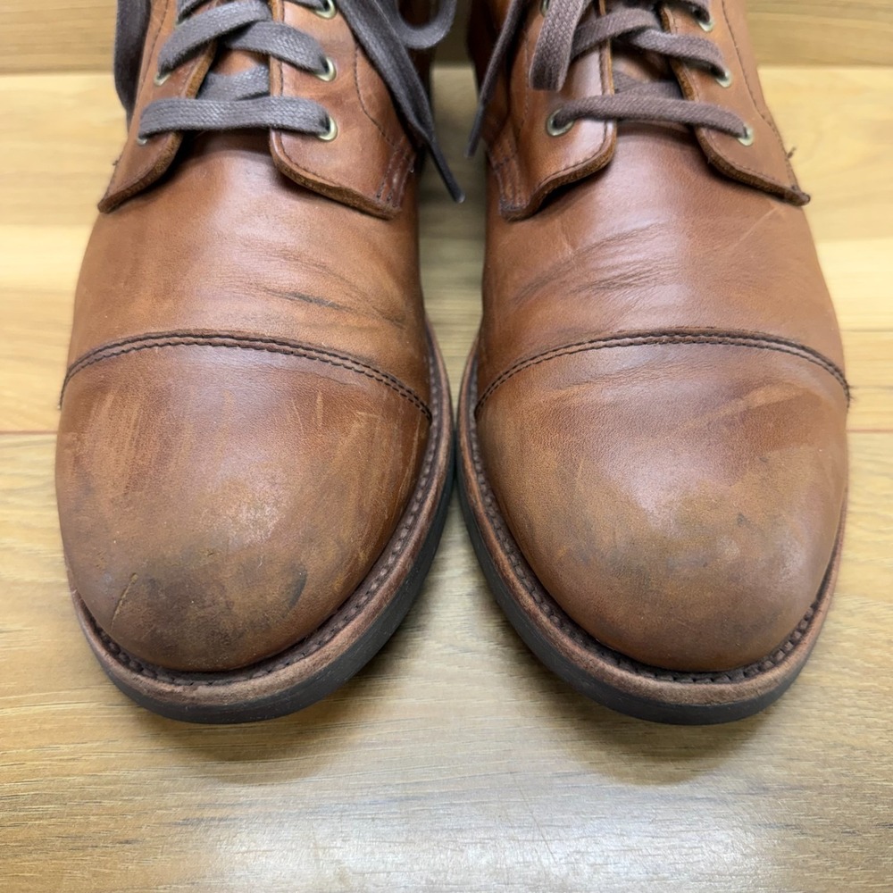 J Crew Kenton Cap Toe Boots Mens 9.5 M Brown Leather Business Casual Old Money - Picture 4 of 12